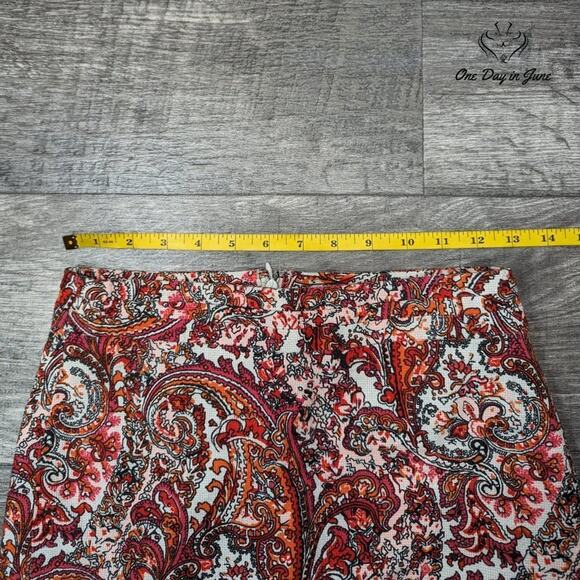 Loft Petite Paisley Lined Mini Skirt Size 00P - Picture 3 of 5